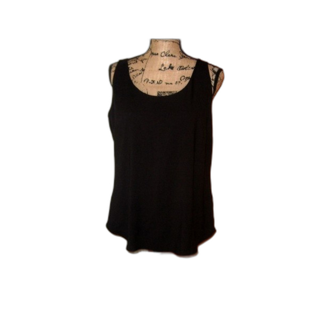 Worthington Medium Sleeveless Black Blouse NWT